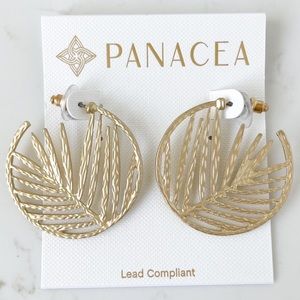 🆕 Panacea Gold Leaf Hoop Earrings